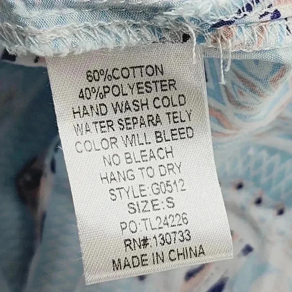 Umgee printed wrap long sleeve blouse S - Picture 7 of 8